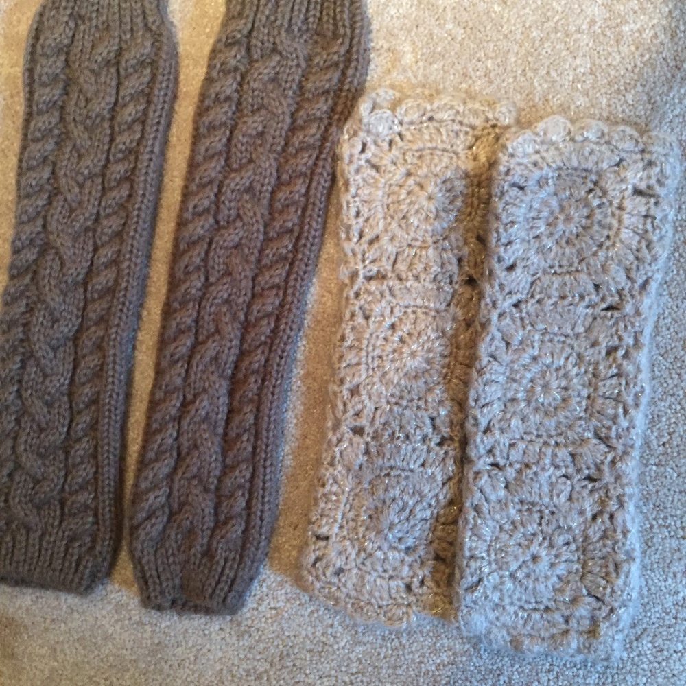 Women's brown Arm Warmers 2 pair